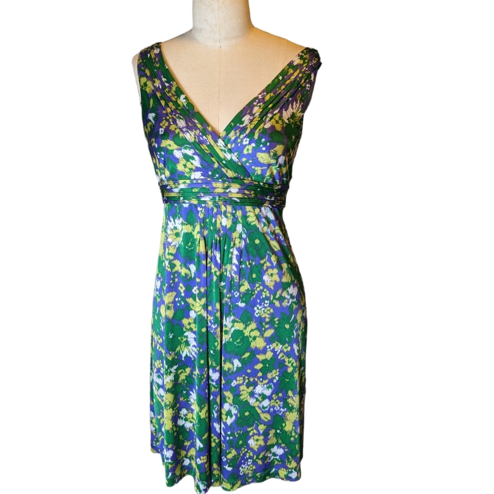 Antonio Melanie Wisteria Midi Abstract Print Dress Women's Size 14